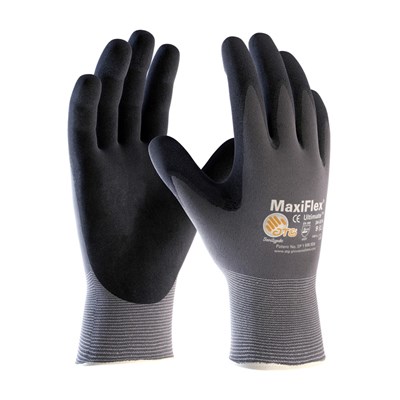 PIP MaxiFlex® Ultimate™ Seamless Knit Nitrile Coated Gloves, ANSI A1, Grey/Black, Medium 34-874/M