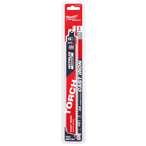 MILWAUKEE 9 in SAWZALL® TORCH™ with NITRUS CARBIDE™ 3 pack 48-00-5362
