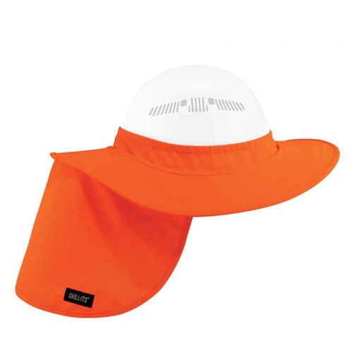ERGODYNE Chill-Its 6660 Full Brim Hard Hat Sun Shade, Orange ER-12641