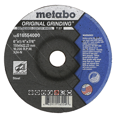 METABO 6 in x 1/4 in x 7/8 in Grinding Wheel 16554