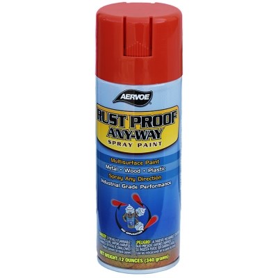 AERVOE Safety Red Rust Proof Any-Way Spray Paint, 16 oz 1660830