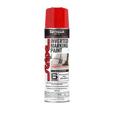 SEYMOUR Inverted Ground Marking Paint, Fluorescent Red, 17 oz Can 20-654