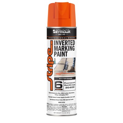 SEYMOUR Inverted Ground Marking Paint, Fluorescent Orange, 17 oz Can 20-657