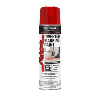 SEYMOUR Inverted Marking Water-Based Red Safety Paint, 17 oz Can 20-671