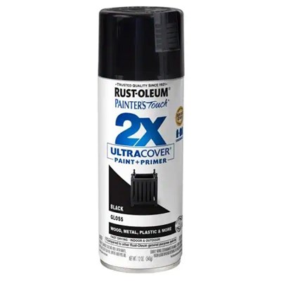 RUST-OLEUM 2X Gloss Black Spray Paint, Painter's Choice 249122