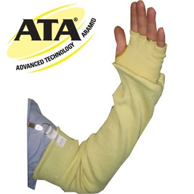WORLDWIDE PROTECTIVE PRODUCTS Full Arm Kevlar Sleeve with Sewn-in Clip & Thumb Hole 2518KTE-CLIP