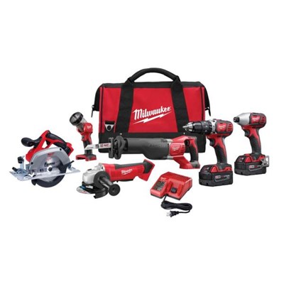 MILWAUKEE M18™ 6-Tool Cordless Combo Kit with Charger and Battery 2696-26