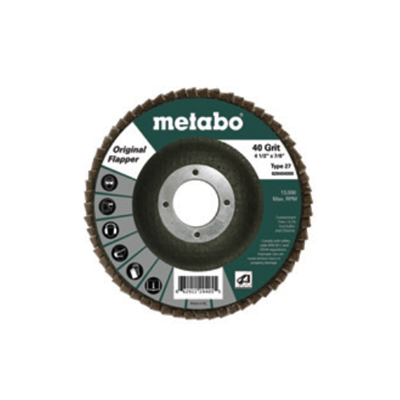 METABO 4-1/2 in x 7/8 in 60 Grit Flap Disc, Type 27 29468