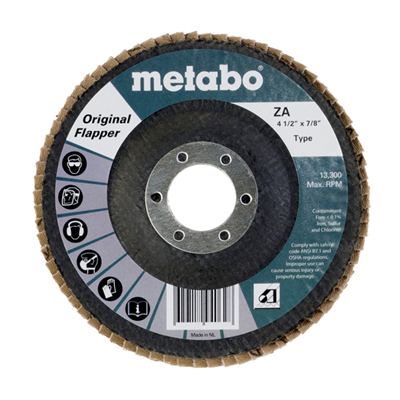 METABO 4-1/2 in x 7/8 in 80 Grit Flap Disc, Type 27 29469
