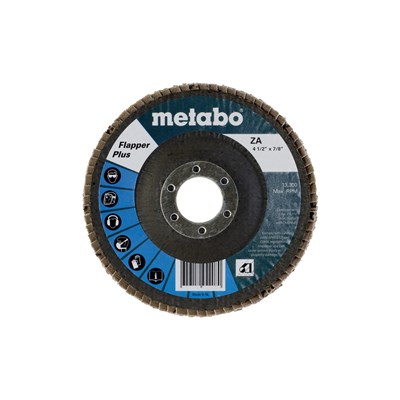 METABO 4-1/2 in x 7/8 in 80 Grit Flap Disc, Flapper Plus 29483