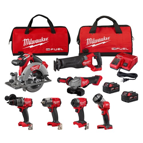 MILWAUKEE M18 FUEL™ 7-Tool Combo Kit w/ 2 Batteries, Charger 3697-27