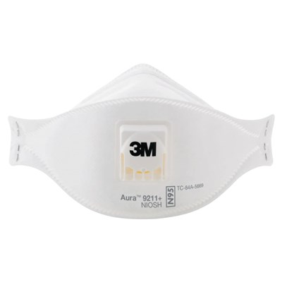 3M Disposable N95 Aura™ Particulate Respirator with Cool Flow™ Exhalation Valve, 10 per Box 3M-9211