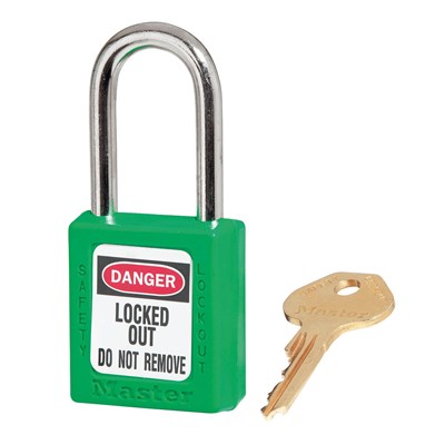 MASTER LOCK Green Lockout Lock, 1-1/2 in Long 410GRN