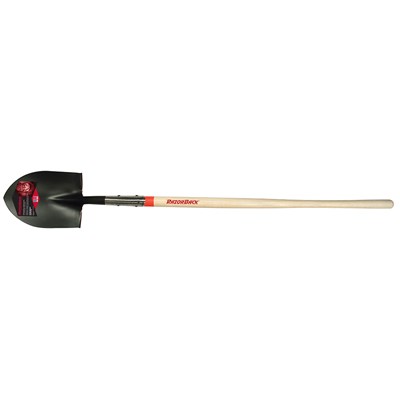 RAZOR-BACK Round Point Shovel with Long Wood Handle 45519