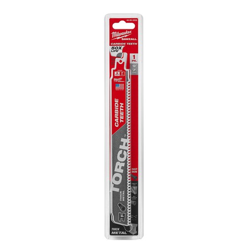 MILWAUKEE 9 in SAWZALL® TORCH™ Carbide Blade, 1 pack 48-00-5202