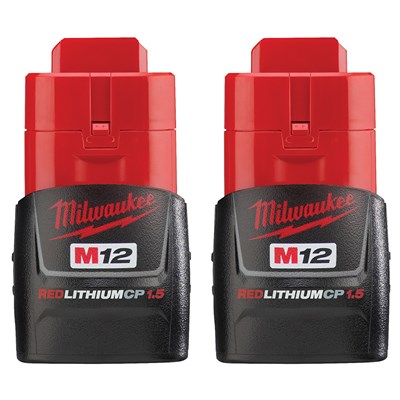 MILWAUKEE M12 RED LITHIUM Battery, 2 Pack 48-11-2411
