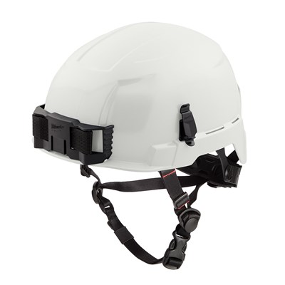 MILWAUKEE White BOLT Safety Helmet Type 2, Unvented Class E Unvented w/BOLT Accessory System 48-73-1301