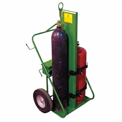 SAF-T-CART Cylinder Cart with Firewall, Lifing Lug, Flat-Free Tires 552-16-FW-NF