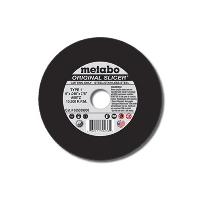 METABO 6 in x .040 in x 7/8 in Original Slicer Cut-Off Wheel, 50 per Box 55339
