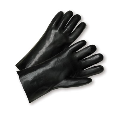PIP 18 in Black PVC Glove with Interlock Liner & Smooth Finish 61-1087