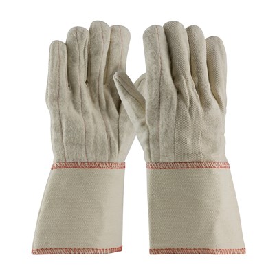 PIP Standard Weight Cotton Hot Mill Glove with Gauntlet Cuff, Large 61-6075