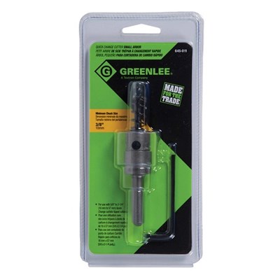 GREENLEE Quick Change Arbor (3/8 in) for 5/8 in - 2-1/4 in Cutters 645-011