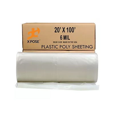 ALL IN SAFETY 20 ft x 100 ft  4 Mil Clear Poly Sheeting 4CH20100