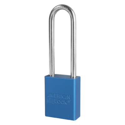 MASTER LOCK Blue Lockout Lock, 3 in Shackle A1107BLUE