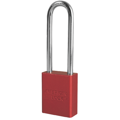 MASTER LOCK Red Lockout Lock, 3 in Shackle A1107RED
