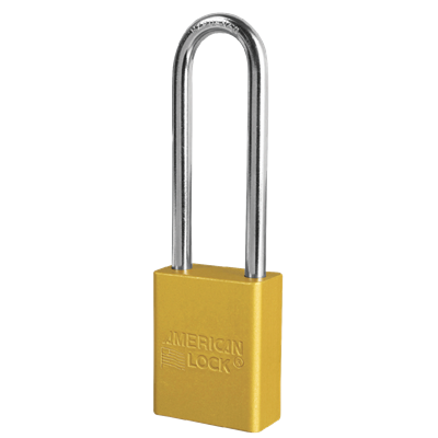 MASTER LOCK Yellow Lockout Lock, 3 in Shackle A1107YLW