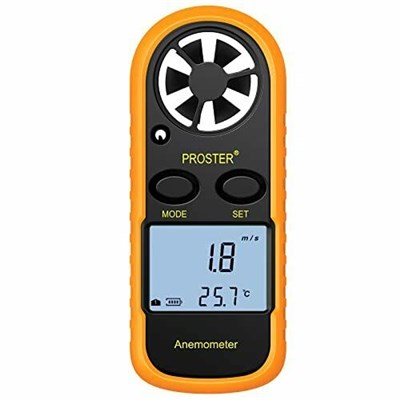 PROSTER Handheld Anemometer - Thermometer & Wind Detection Gauge AR-816