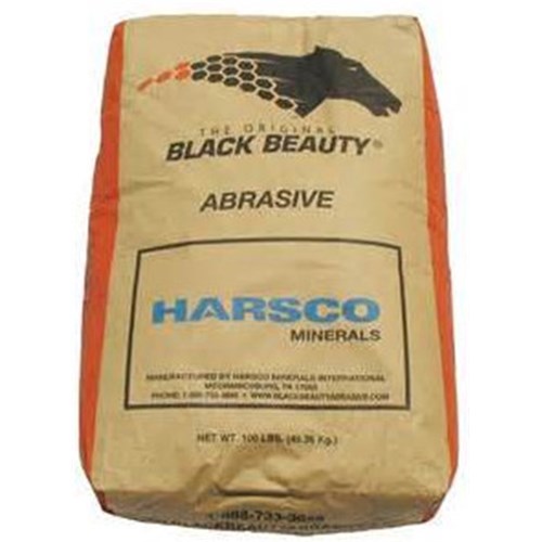 HARSCO Black Beauty Fine Grade Blasting Abrasive, 50 lb Bag BLACK BEAUTY-FINE