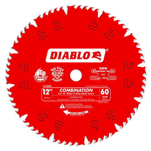DIABLO 12 in. x 60 Tooth Combination Circular Saw Blade D1260X