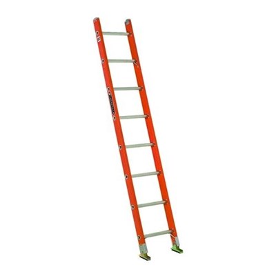 LOUISVILLE LADDER 8 ft Fiberglass Straight/Single Ladder, 300 lbs Load Capacity FE3108-STRAIGHT