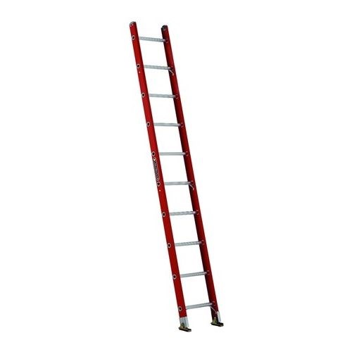 LOUISVILLE LADDER 10 ft Fiberglass Straight/Single Ladder, 300 lbs Load Capacity FE3110-STRAIGHT