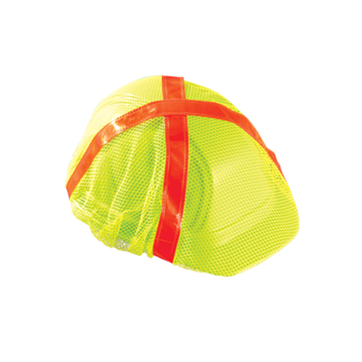 OCCUNOMIX Hi-Visibility Hard Hat, Mesh Cover with Yellow Reflective Trim FMHVCCHVGN