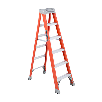 LOUISVILLE LADDER 6 ft FS1500 Fiberglass Step Ladder, 300 lb Load Capacity FSL06