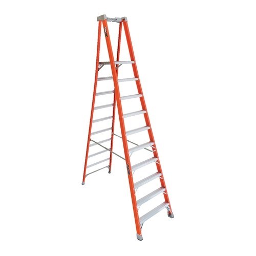 LOUISVILLE LADDER 10 ft Fiberglass Pinnacle Pro Platform Ladders, 300 lb Load Capacity FXP1710