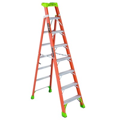 LOUISVILLE LADDER 8 ft Cross Step Fiberglass Step Ladder, 300 lb Load Capacity FXS1508