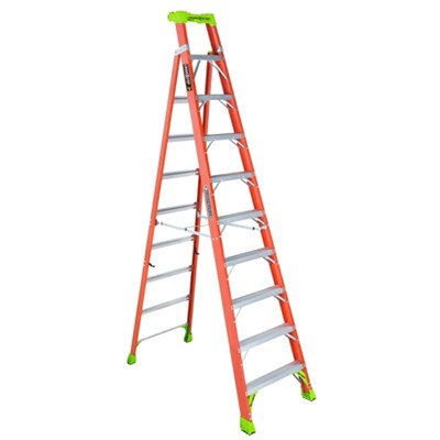 LOUISVILLE LADDER 10 ft Cross Step Fiberglass Step Ladder, 300 lb Load Capacity FXS1510