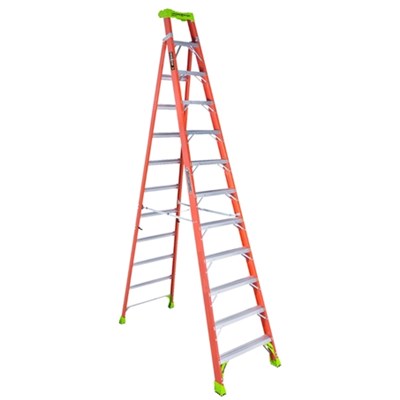 LOUISVILLE LADDER 12 ft Cross Step Fiberglass Step Ladder, 300 lb Load Capacity FXS1512