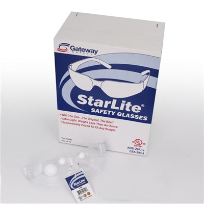 GATEWAY SAFETY StarLite® Safety Glasses, Clear, 10/box GA-4680
