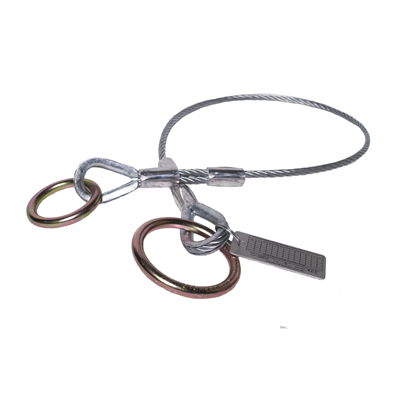 GUARDIAN 8 ft Cable Choker Anchor, Vinyl-Coated Galvanized Steel, 2-1/2" & 3" O-Ring Ends GF-10450-8