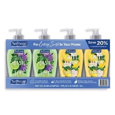 SOFTSOAP Liquid Hand Soap, Pump Bottle, 4 per Pack HANDSOAP
