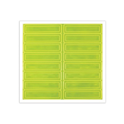 ACCUFORM Reflective Lime-Green Hard Hat Sticker, 16 per Sheet HMRS-523