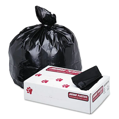 JAGUAR PLASTICS 60 Gal Trash Bags, 100 per Box JAGW3858X
