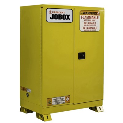 CRESCENT JOBOX JOBOX® 60 Gal Flammable Manual Close Safety Cabinet, Yellow 1-758640