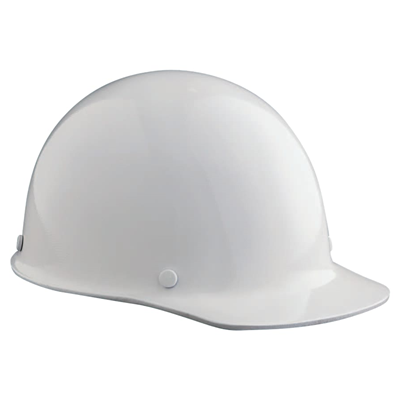 MSA SAFETY Skullgard Front Brim Hard Hat, Fas-Trac Ratchet Suspension, White MSA475396