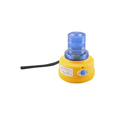 NORTH AMERICAN SIGNAL COMPANY Blue Safety LED Light Selectable Pattern, Magnetic Base PSLM4-B