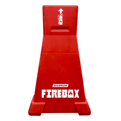 MAGNUM Firebox™ 34” Portable Fire Extinguisher Stand & Safety Station SAFE-ST